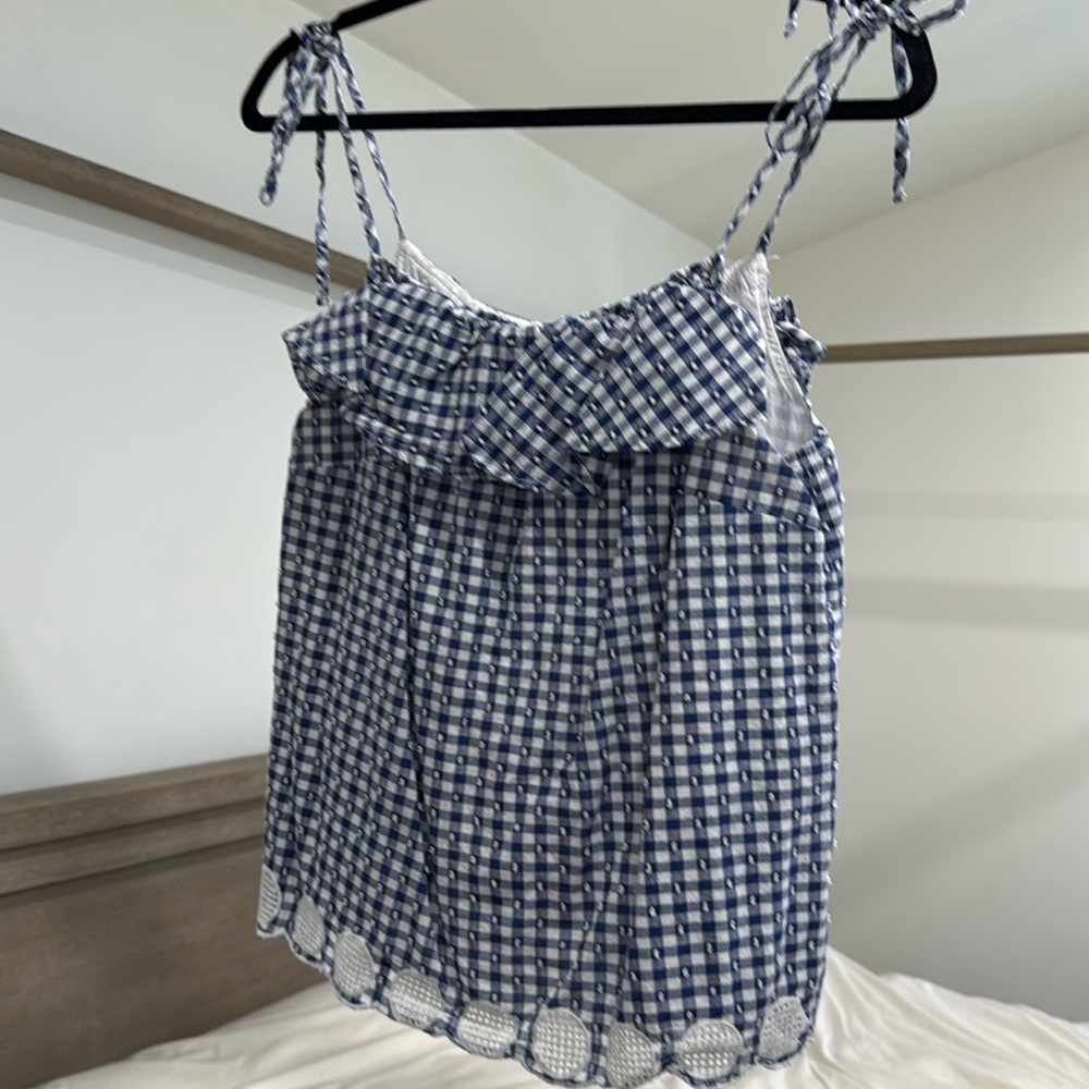 J. Crew Gingham Navy Camisole Size 8